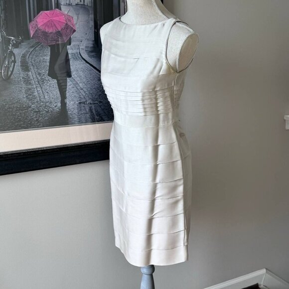 Banana Republic Beautiful Classy Tiered Silk Dress in Trending Tan Color.  Size - Picture 6 of 9